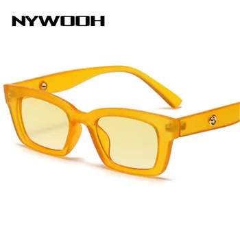 NYWOOH 2021 Ženy Obdĺžnik slnečné Okuliare Značky Vintage Dizajnér Retro Malé Rám Zelené Slnečné Okuliare Mužov Lady Cestovné Lupa 