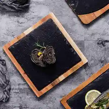 Japonský Štýl Drevené Čaju Zásobník Slúži Tabuľka Doska Steak Sushi Občerstvenie Skladovanie Potravín Jedlo pre Hotel Home Slúžiace Zásobník