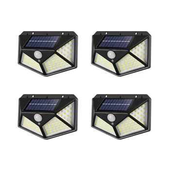 4pcs Solárne Nástenné Svetlo PIR Indukčné 3 Režimy Nástenné Svietidlo Vonkajšie, Terasa, Záhrada, Dvor Vodotesný LED