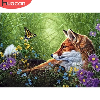 HUACAN Diamond Maľovanie Fox Plné Námestie/Kolo Vŕtať 5D DIY Diamond Výšivky Cross Stitch Zvierat Domova