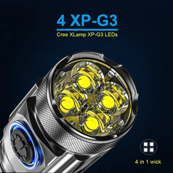 Mini výkonné LED Taktická baterka 4XPG 3 nepremokavé pochodeň svetla 18350 18650 USB nabíjateľné baterky bright svietidla, svietidlo