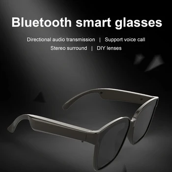 Bluetooth 5.0 Inteligentné Okuliare Audio Headset Smart Športové Slúchadlá Kostné Vedenie Námestie Okrúhle Slnečné Okuliare Bluetooth Jazdy Okuliarov