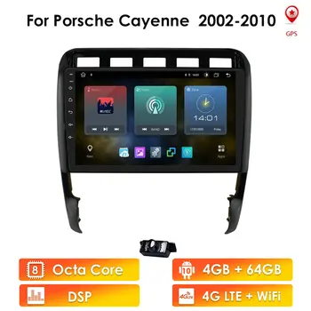 2 DIN Android 10 autoradio Pre Porsche Cayenne 2002-2010 car audio navigácia multimediálne dvd, stereo, wifi, BT magnetofón 4G LTE