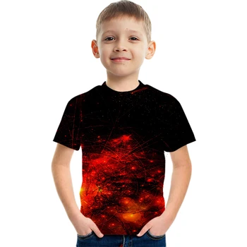 Letné chlapci a dievčatá T-shirt 3D nový zvierat lev detí tlačiť T-shirt chlapčenské Letné Krátke Sleeve T-Shirt detské top