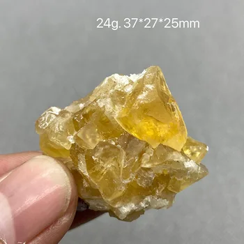 Prírodná biela fluóru hliníka, sadry a žltá fluorite symbióza crystal doprava zadarmo
