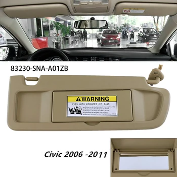 Pravej Strane slnečnej Clony pre Honda Civic 83230-SNA-A01ZB 2006 aţ 2011 Slnečná Clona Montáž (Béžová)