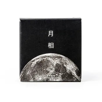 45 ks/Pack Black White Fáz Mesiaca Príručka Albumy Dekorácie DIY Nálepky