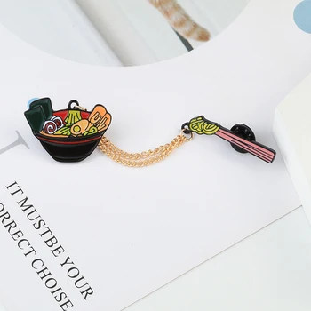 Japonské Jedlá Brošne Roztomilý Ramen Sushi Rezance Losos Hamburger Smalt Pin Tričko Bundy Preklopke Kolíky Odznak Cartoon Šperky Darček