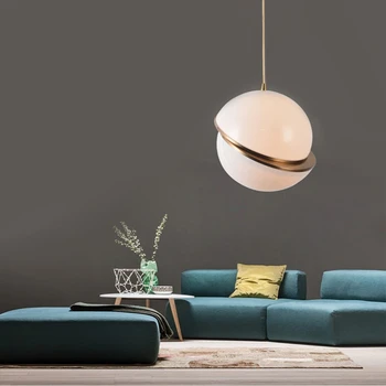 Nordic Loptu Prívesok Svetlá Plastové Biele A Zlaté Moderné LED Závesné Lampy, Obývacia Izba Domov Loft Priemyselné Dekor Luminair