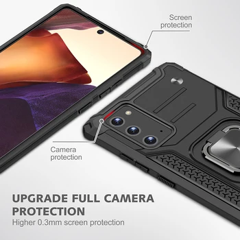 Pre Samsung Galaxy Note 20 10 Ultra Plus S8 S9 S10 Plus S10E S20 FE Ultra Prípade Shockproof Brnenie Magnetický Krúžok Držiak telefónu Prípade