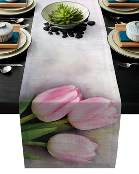 Ručne Maľované Ružová Tulipány Moderné Stolové Prestieranie Placemat Tácky Svadobné Party Chirstmas Hotel Domácej Kuchyni Stôl Dekor