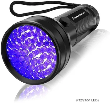 Vysoko kvalitné Čierne Svetlo UV Svetlo 51LED 21LED 12LED UV Svetlo 395-400 nm UV LED Baterka pochodeň svetla lampy, bezpečnostné UV detekciu