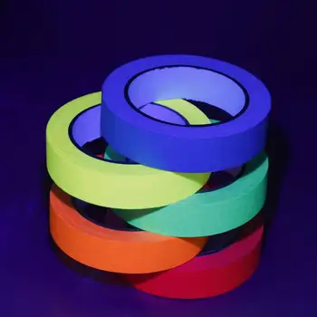 Domov Decro Páska UV Black light Reaktívne Fluorescenčné textilná Páska Svietiť v Tme Neon Gaffer Pásky