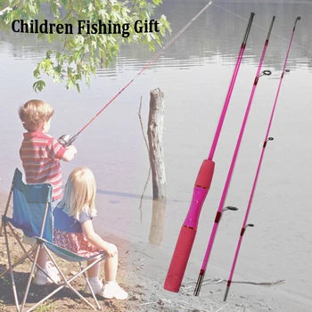 1pc 1,5 m 3 Sekcie Deti Spinning Rybárske Lure Rod Mini Sklenené Vlákna, Prenosné Rybárske Pól Zelená Ružová detský Rybársky Darček