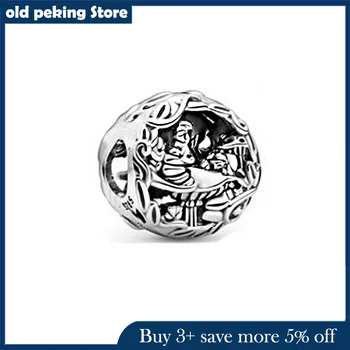 Nové 925 Sterling Silver Korálky Alice v krajine Zázrakov, Cheshire Cat & Absolem Caterpillar Kúzlo Fit Originálne Šperky Pandora Náramku