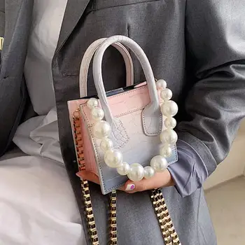 Kameň vzor Mini Pearl Tote bag 2021 Nový Vysoko kvalitnej PU Kože Žien Dizajnér Kabelka Luxusné značky Ramenný Messenger Taška