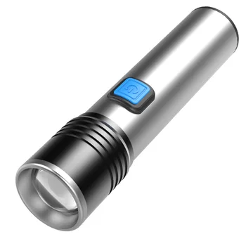 USB Rechargable Mini LED Baterka 3 Osvetlenie Režim Nepremokavé Pochodeň Teleskopická Zoom Štýlové Prenosné Oblek pre Nočné Osvetlenie