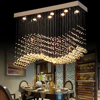 Obdĺžnik krištáľové lampy jedáleň prívesok svetlo individuality stručný lampa moderného barovým pultom obdĺžnik crystal reštaurácia