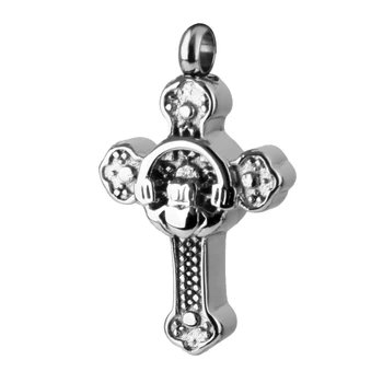 Claddagh Strieborná Farba Kríž Kremácie Urč Prívesok Drahocenná Pamiatka Šperkov Náhrdelník