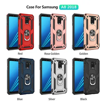 Pre Samsung Galaxy A8 2018 Prípade A8 Plus Magnet Auto Krúžok Stojan, Držiak Krytu Pre Samsung A8 plus A8+ A8plus 2018 Coque funda capa