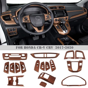 Príslušenstvo Pre Honda CRV 5. LHD 2017 2018 2019 2020 Broskyňa póry dreva Interiéru ABS Dekorácie Kryt Výbava Radenie Prevodovky Panel