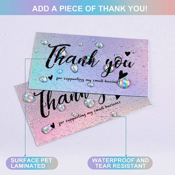 10Pcs Ďakujem Vám Karty Obdĺžnik 6 Štýlov pre Podporu Mojej vizitky Holografické Vďaka Pohľadnice pre Retail Store