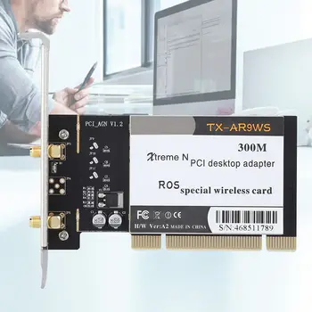 AR9220 802.11 a/b/g/n 2,4 GHz/5 ghz 300Mbps Ploche PCI WiFi Adaptér Bezdrôtovej Sieťovej karty, Dual-Band 5G Bezdrôtovej Sieťovej Karty