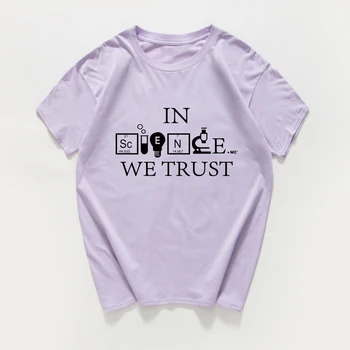 Veríme v oblasti Vedy vtipné tričko ženy Veda Chémia Biológia Sarkastický Grafické Novinka žena tričko streetwear Harajuku