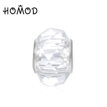 HOMOD 1pc Veľký Otvor 11 Farba Crystal Korálky Hodí Pandora Multi-Aspekty Oddiel Charms Hodí Európska Značka Kúzlo Náramok Šperky