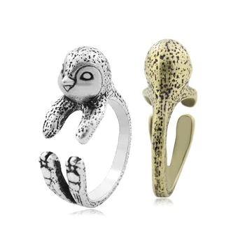 Nové Retro Strieborné Pozlátené Šperky Boho Penguin Krúžok Pár Anel Roztomilý Zvierat Zábal Vták Snubné Prstene Pre Ženy Muži Milujú Darčeky