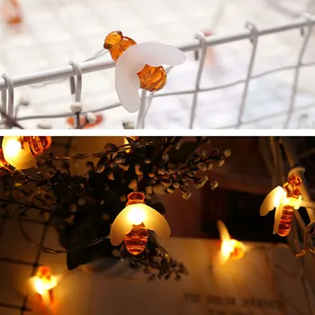 Cute little bee string osvetlenie, solárne LED rozprávkových svetiel 20/50 vonkajšie nepremokavé záhradný plot/terasa Vianočné dekorácie garland