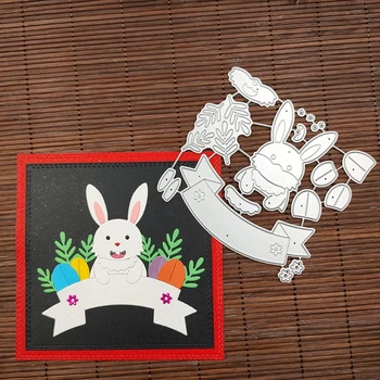 Veľkonočné Vajíčka Bunny Rezanie Kovov Zomrie Vzorkovníka Scrapbooking DIY Album, Pečiatky, Papier Karty Razba Dekorácie, Remeselné