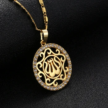 Veľkoobchod Gold/Rose Gold Farby Alah Prívesok Náhrdelník Ženy Šperky Blízky Východ/Moslimských/Islamskej Arabských Ahmed