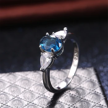 Loredana Módne nádherné šperky prstene pre ženy.Skvelý deep blue rozšírené zirkón vlastné svadobné návrh krúžok