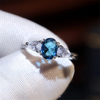 Loredana Módne nádherné šperky prstene pre ženy.Skvelý deep blue rozšírené zirkón vlastné svadobné návrh krúžok
