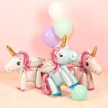 Unicorn Balónová Výzdoba Happy Birthday Party deti Dodávky Fólie List Balón Globos Banner Streamer Baby Sprcha Balóny