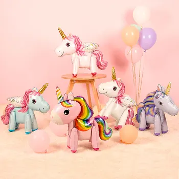 Unicorn Balónová Výzdoba Happy Birthday Party deti Dodávky Fólie List Balón Globos Banner Streamer Baby Sprcha Balóny