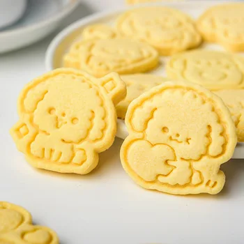 3D animovaný Animal Cookie Pečiatka Formy Roztomilý Mini Pes Cookie Cutter Formy Sugarcraft Tortu Fondant Zdobenie Nástroje, Formy na Pečenie