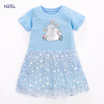 Malý Maven 2021 Letné Šaty pre Dievčatká Elegantné Princezná Šaty Strany Krásy Oblečenie pre Deti od 2 do 7 rokov
