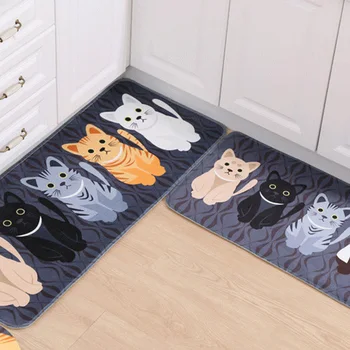 Móda Podlahové Rohože Cartoon Vankúš Cat Vytlačené Koberce Doormats Pre Kuchyňa, Kúpeľňa Obývacia Izba protišmyková Podložka JAN88