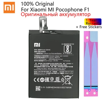 Originálne Náhradné Batérie BM4E Pre Xiao MI Pocophone F1 Autentické Telefón Batérie 4000mAh
