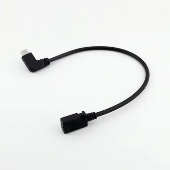 1pcs USB 3.1 Typ-C Šikmého Mužov k Mini USB Žena Plnenie Sync Dátový Kábel, Kábel 25 cm
