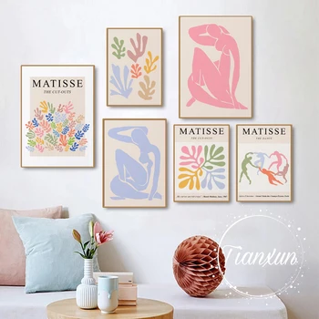 Vintage Henri Matisse Retro Plagáty A Vytlačí Abstraktné Šírku Steny Umelecké Plátno Na Maľovanie Obrázkov Na Obývacia Izba Domova