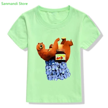 Zelená Deti, Oblečenie Pre Dievčatá/Chlapci Tričko Lemmings Grafické Tlač Tričko Grizzy T-Letné Tričko Krátky Rukáv Deti Oblečenie