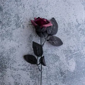 Black Rose Syntetické Kytice Simulácia Kvet Nevesta Ruke Kyticu Hodváb Domáce Dekorácie Nastaviť Svadobné Dodávky urob si sám