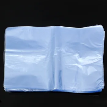 100ks v PVC Teplom zmršťovacie Taška Dúchadlo Tepelné Tesnenie Ploché Úst Modrá Transparentná Plastová Taška Heat Shrink Wrap Skladovanie Taška