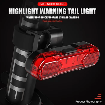 Vodeodolné LED Svetlo na Bicykel USB Nabíjateľné Požičovňa Chvost Bezpečnostné Výstražné Svetlo Bicyklov Svetla Cyklistické Doplnky