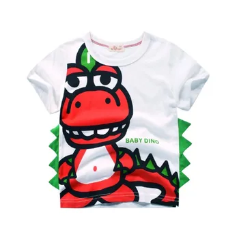 2019 lete Chlapci T-shirt detské oblečenie baby chlapci T košele, deti bavlna cartoon dinosaura krátke rukávy topy detské oblečenie