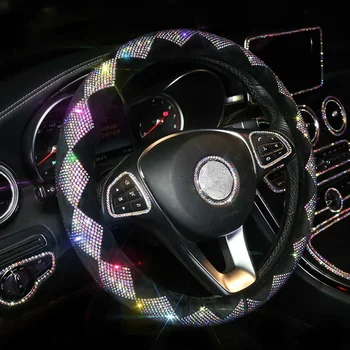 Univerzálny Crystal Auto Pásov Kryt Pad Krčný Vankúš Diamond Bling Bling Volant, Kryt Auto Interiérové Doplnky