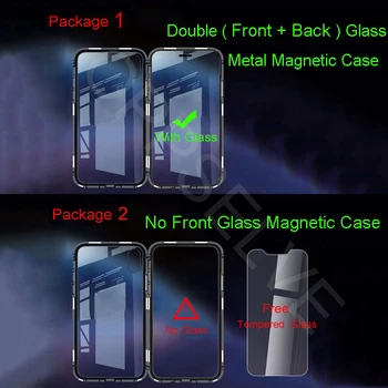 Oppselve Magnetické Telefón puzdro Pre iPhone XR XS MAX X 8 7 6 6 Plus Obojstranný Tvrdeného Skla, Kovu Magnet Kryt Coque Capinhas